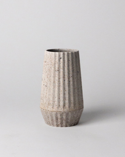 rice husk origami vase 6"